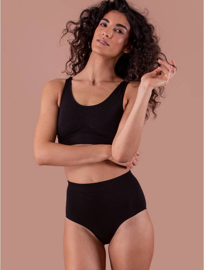 Luigi Di Focenza SLIP DONNA CONTENITIVO MIDI NERO