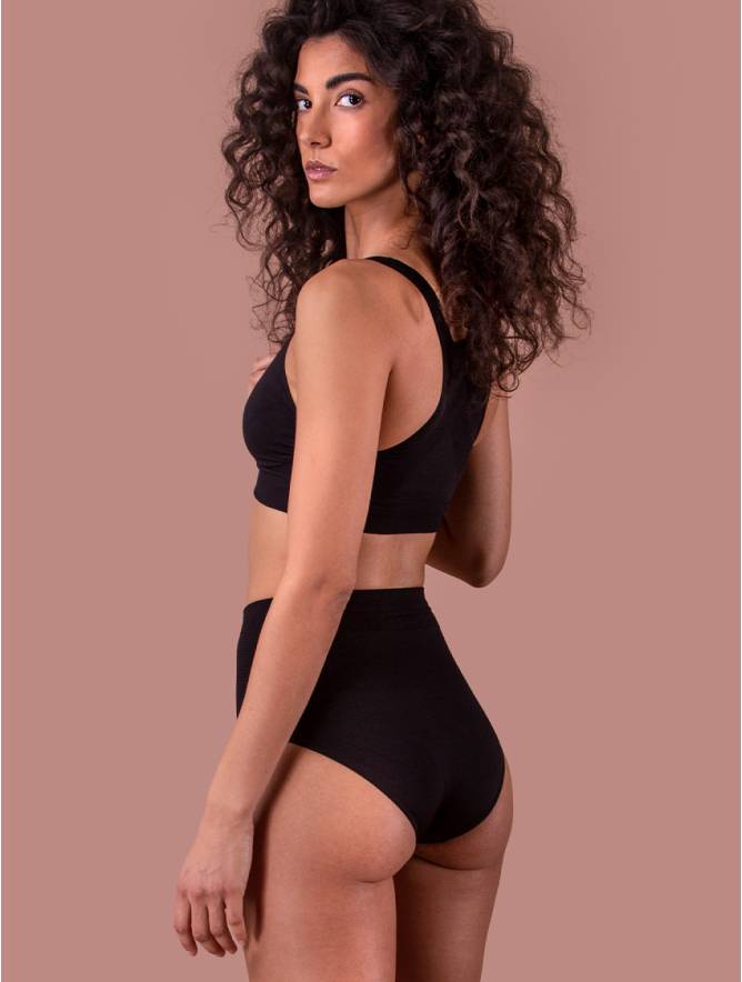 Luigi di Focenza SLIP DONNA CONTENITIVO MIDI NERO