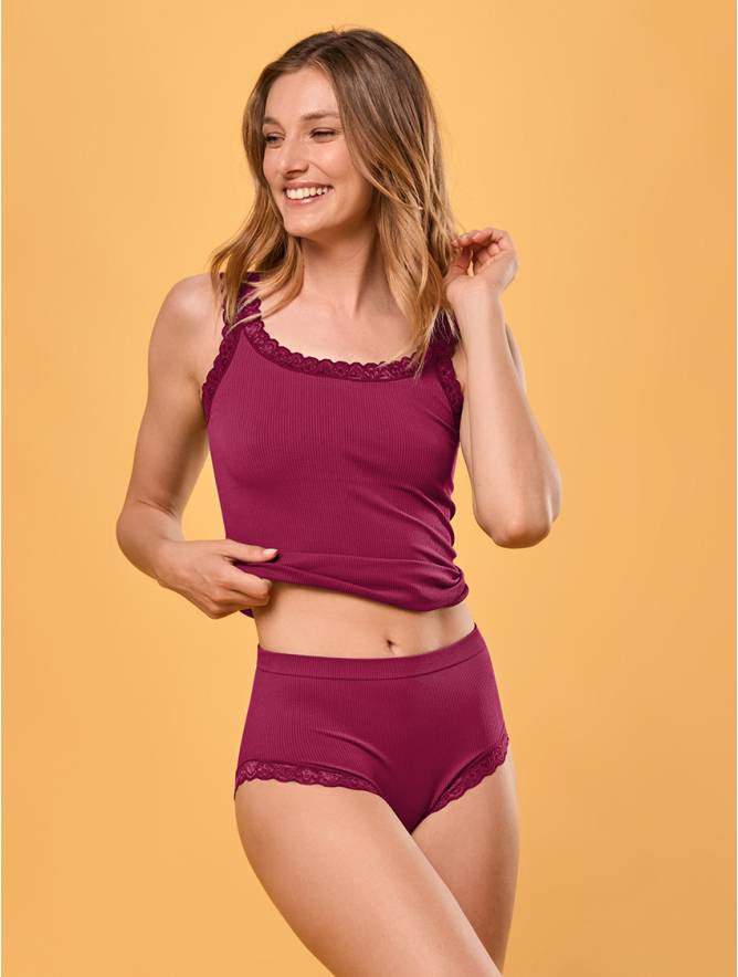 Luigi di Focenza SLIP DONNA MIDI PIZZO BORDO'