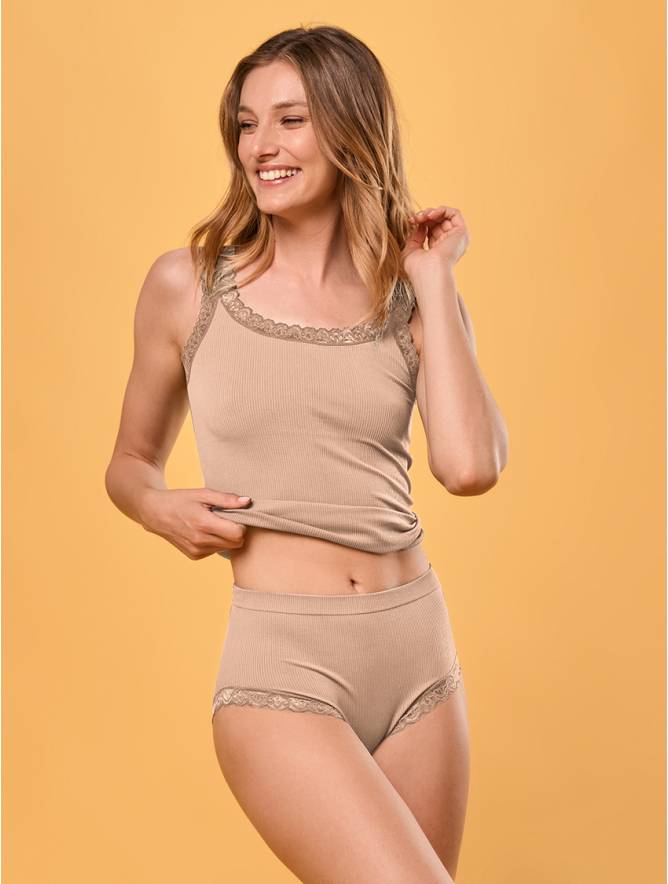 Luigi Di Focenza SLIP DONNA MIDI PIZZO NUDO