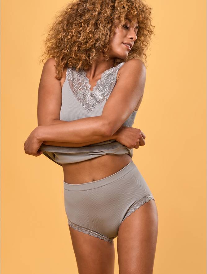 Luigi di Focenza SLIP DONNA MIDI PIZZO PERLA