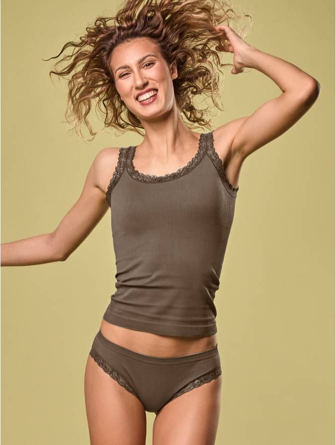 Luigi Di Focenza SLIP DONNA PIZZO NOCE