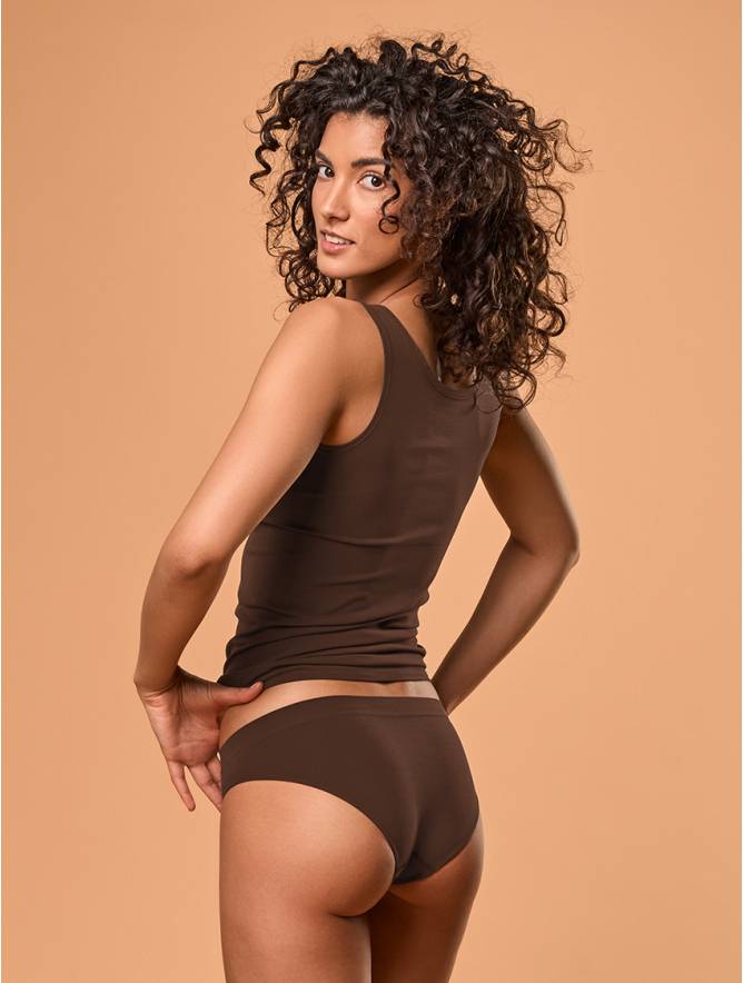 Luigi Di Focenza SLIP DONNA VITA ALTA CIOCCOLATO