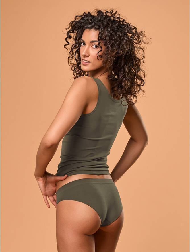 Luigi Di Focenza SLIP DONNA VITA ALTA OLIVA