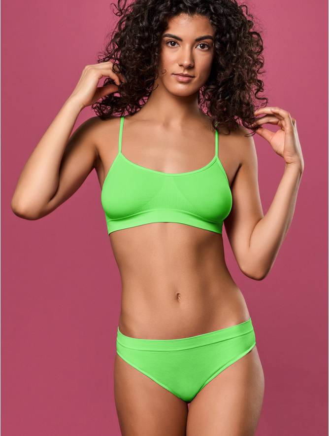 Luigi di Focenza SLIP DONNA VITA ALTA VERDE FLUO'