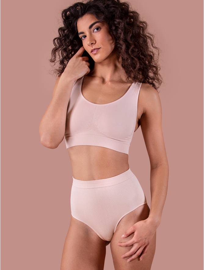 Luigi Di Focenza SLIP DONNA CONTENITIVO MIDI CIPRIA