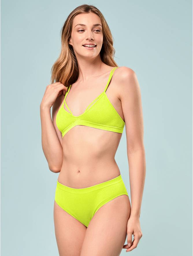 Luigi Di Focenza SLIP DONNA V. ALTA COSTINA RIB GIALLO FLUO'