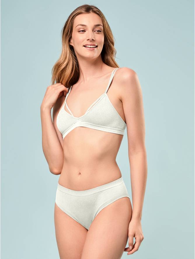 Luigi Di Focenza SLIP DONNA V. ALTA COSTINA RIB IVORY