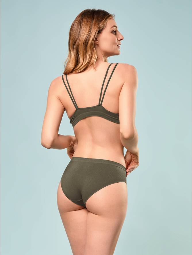 Luigi di Focenza SLIP DONNA V. ALTA COSTINA RIB OLIVA