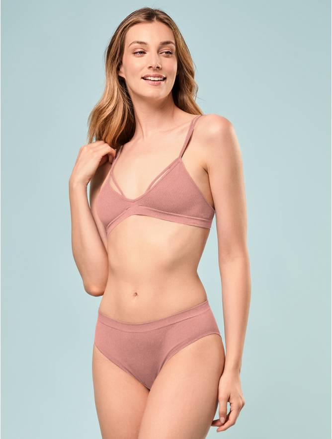 Luigi Di Focenza SLIP DONNA V. ALTA COSTINA RIB ROSA ANTICO