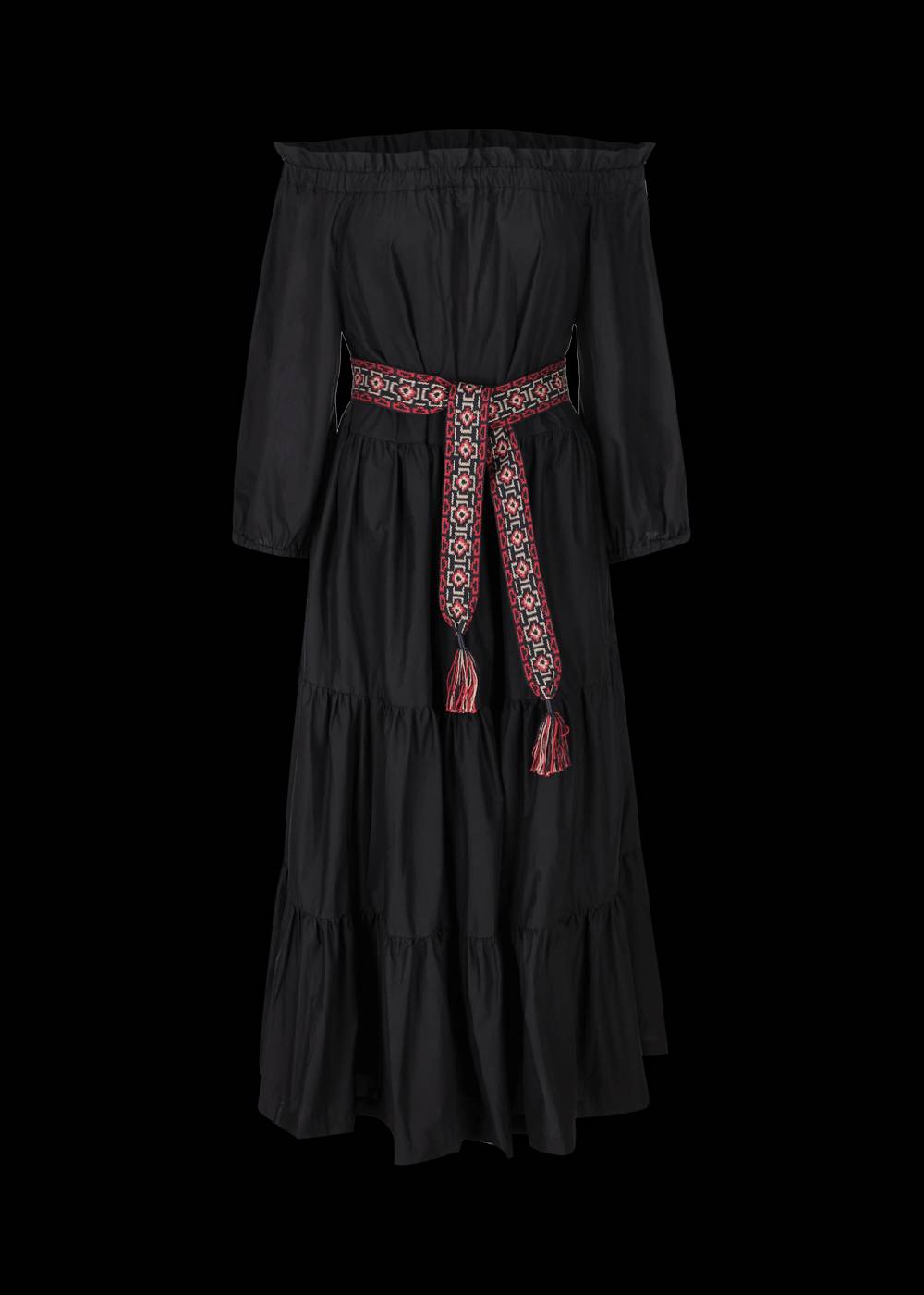 Luis Trenker Abito A Spalle Scoperte Con Gonna A Balze E Cintura Modello Lucamilla