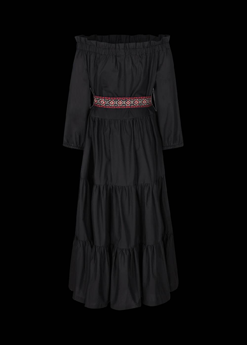 Luis Trenker Abito A Spalle Scoperte Con Gonna A Balze E Cintura Modello Lucamilla