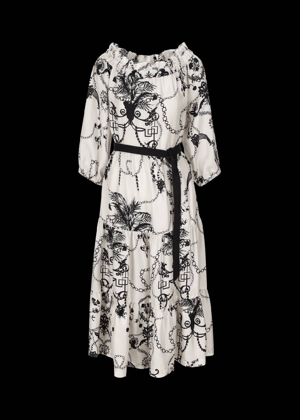 Luis Trenker Abito A Spalle Scoperte In Seta A Fantasia Modello Lucamilla