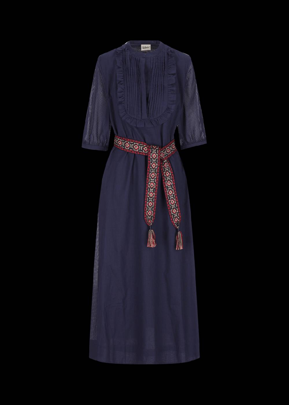 Luis Trenker Abito lungo in cotone con plastron modello Luceleste