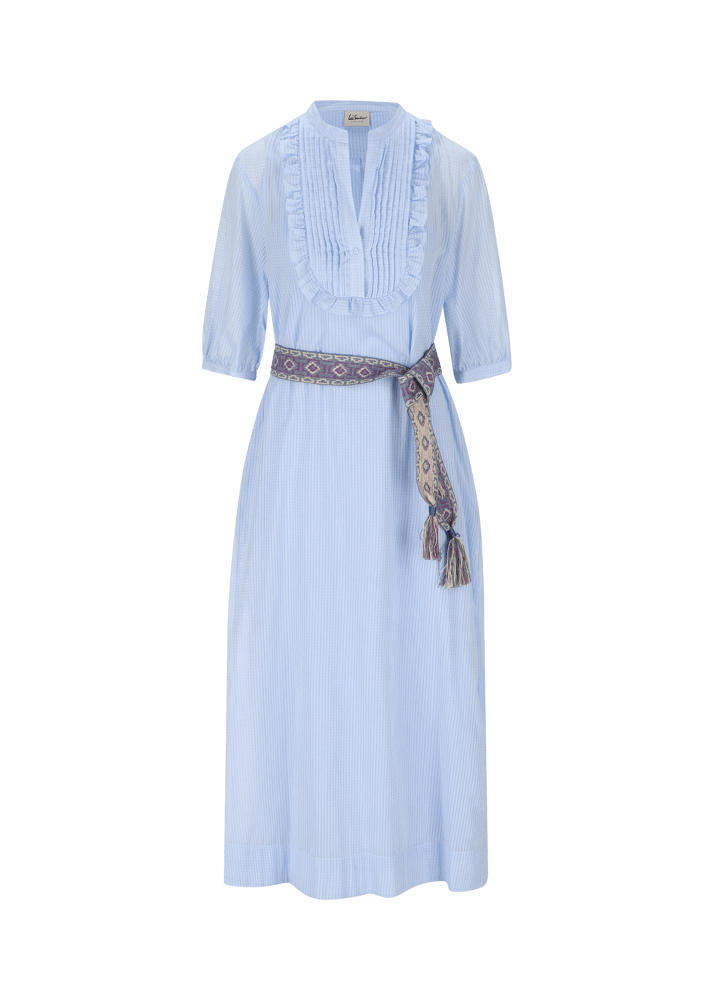 Luis Trenker Abito lungo in cotone con plastron modello Luceleste