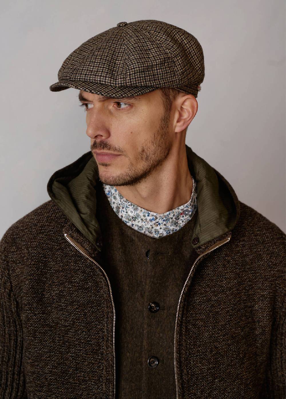 Luis Trenker Berretto Con Visiera E Motivo Pied-de-poule Luondis