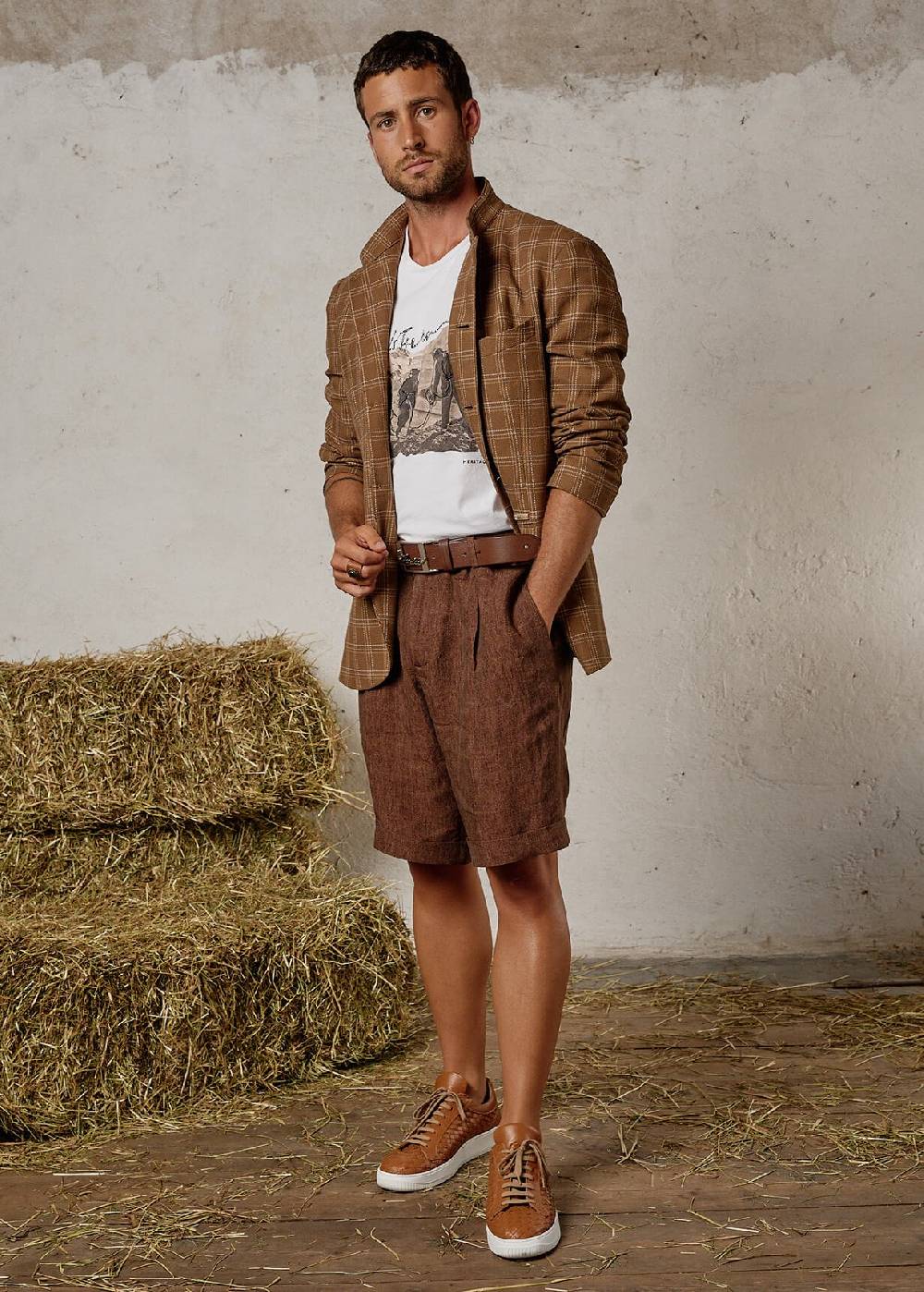 Luis Trenker Blazer con motivo a quadri modello Lusandretto