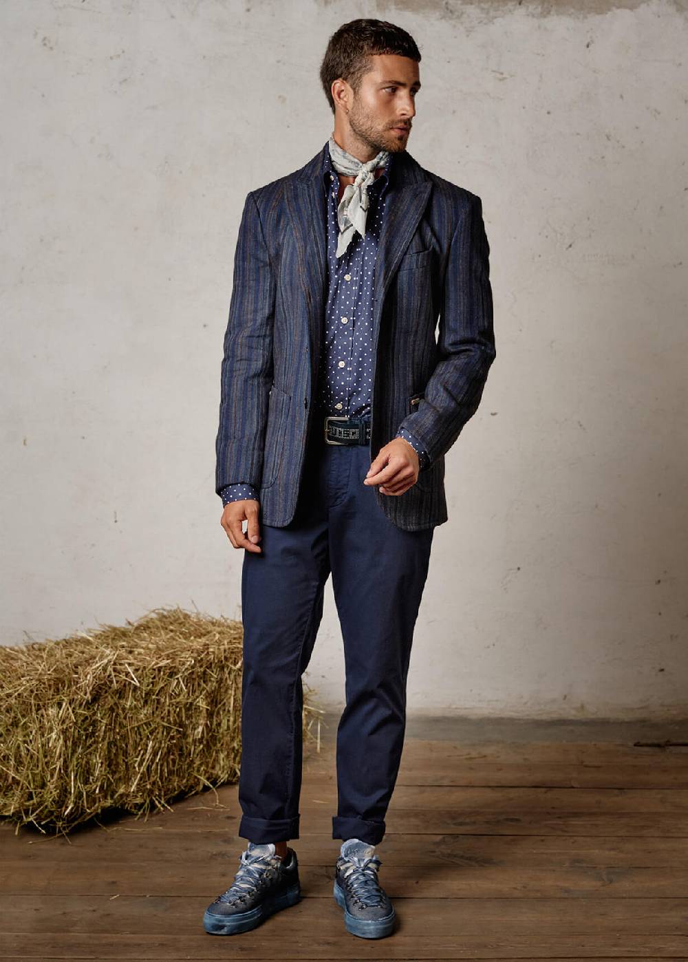 Luis Trenker Blazer con motivo a righe modello Lustefan