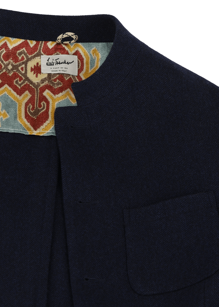 Luis Trenker Blazer Con Motivo A Spina Di Pesce Modello Luigis