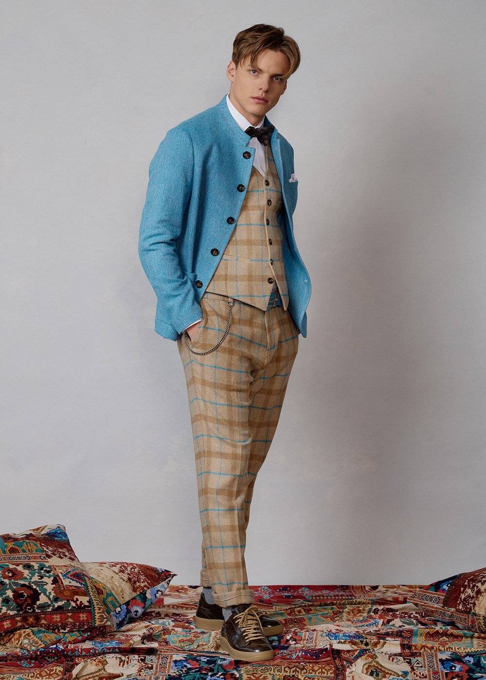 Luis Trenker Blazer con motivo a spina di pesce modello Luigis