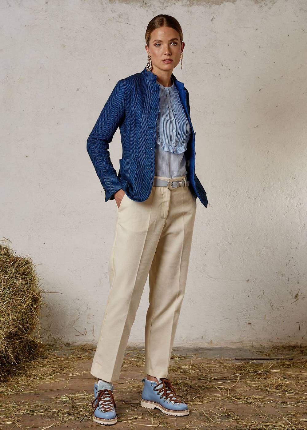 Luis Trenker Blazer con motivo a spina di pesce modello Luranda