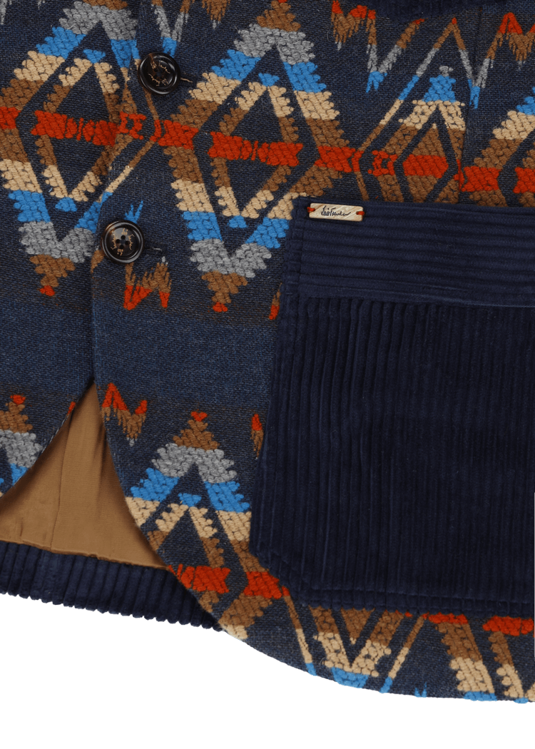 Luis Trenker Blazer Con Motivo Etnico Modello Lugionas