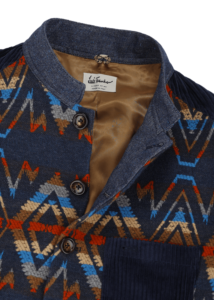 Luis Trenker Blazer Con Motivo Etnico Modello Lugionas