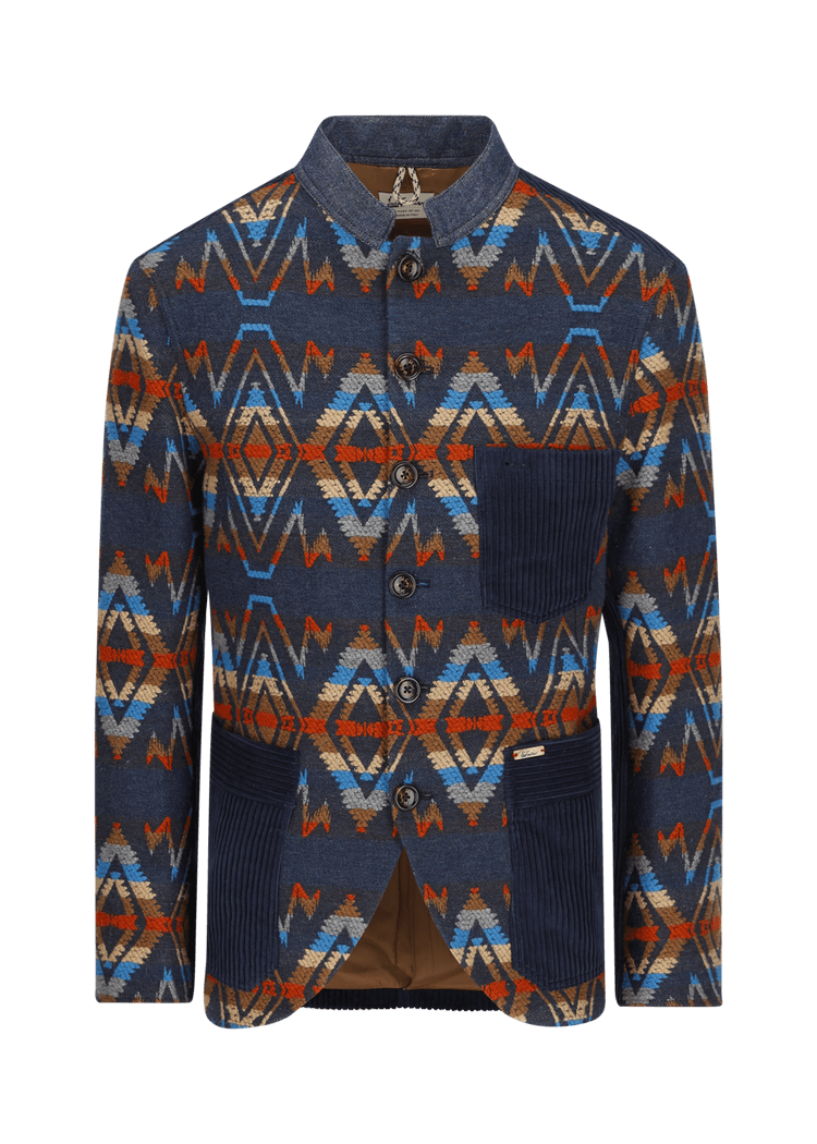 Luis Trenker Blazer con motivo etnico modello Lugionas