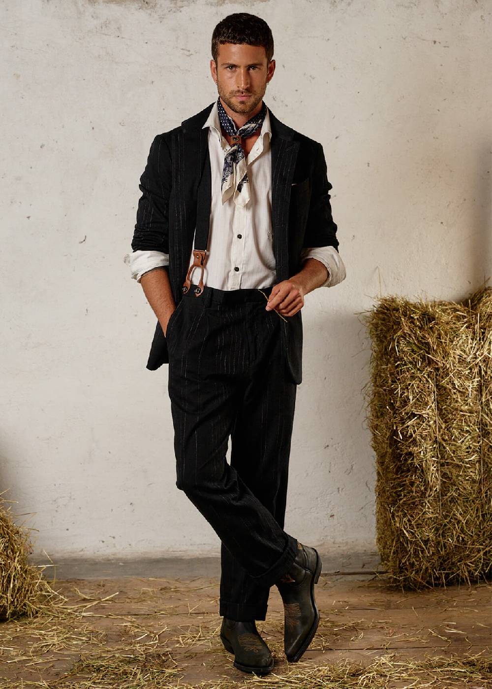 Luis Trenker Blazer con motivo gessato modello Lusandretto