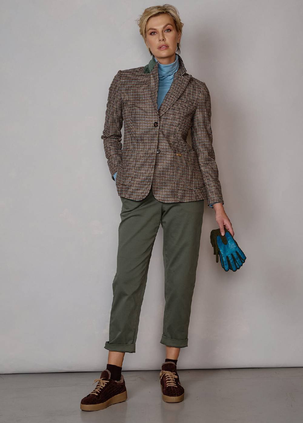 Luis Trenker Blazer con motivo pied-de-poule Lurania