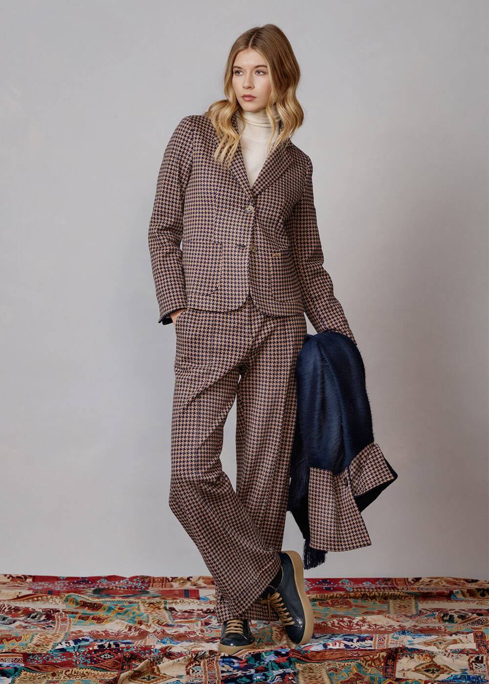 Luis Trenker Blazer con motivo pied-de-poule modello Lurabea