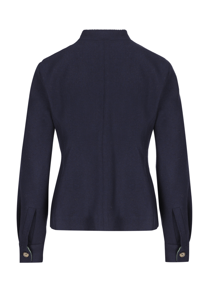 Luis Trenker Blazer Di Flanella Con Colletto Alla Coreana Luviola