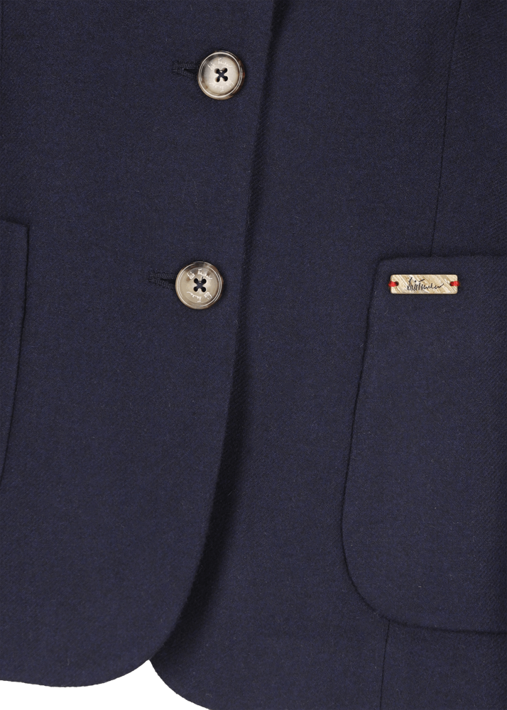 Luis Trenker Blazer Di Flanella Con Colletto Alla Coreana Luviola