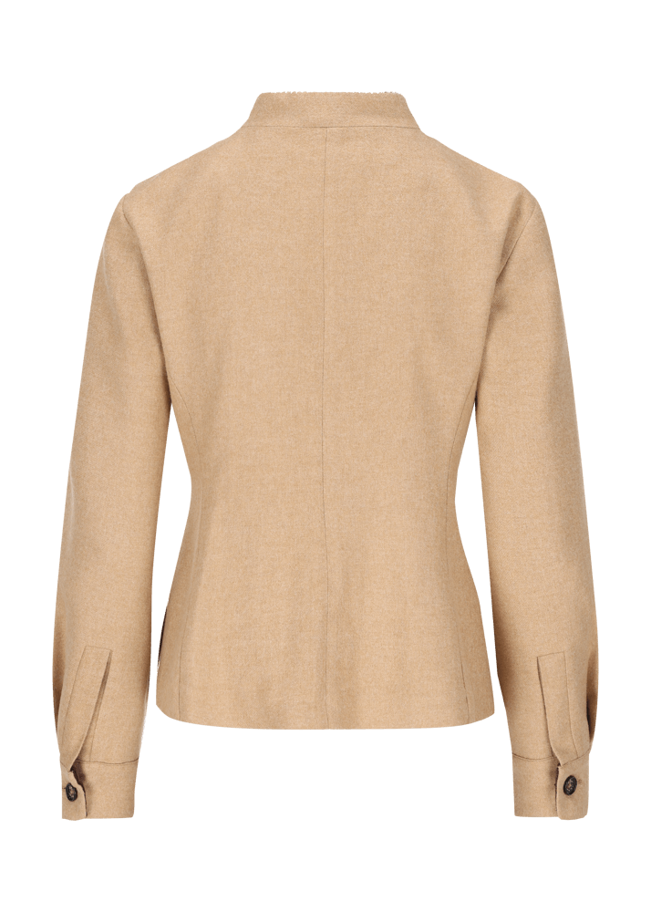 Luis Trenker Blazer Di Flanella Con Colletto Alla Coreana Luviola