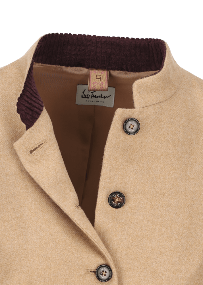 Luis Trenker Blazer Di Flanella Con Colletto Alla Coreana Luviola