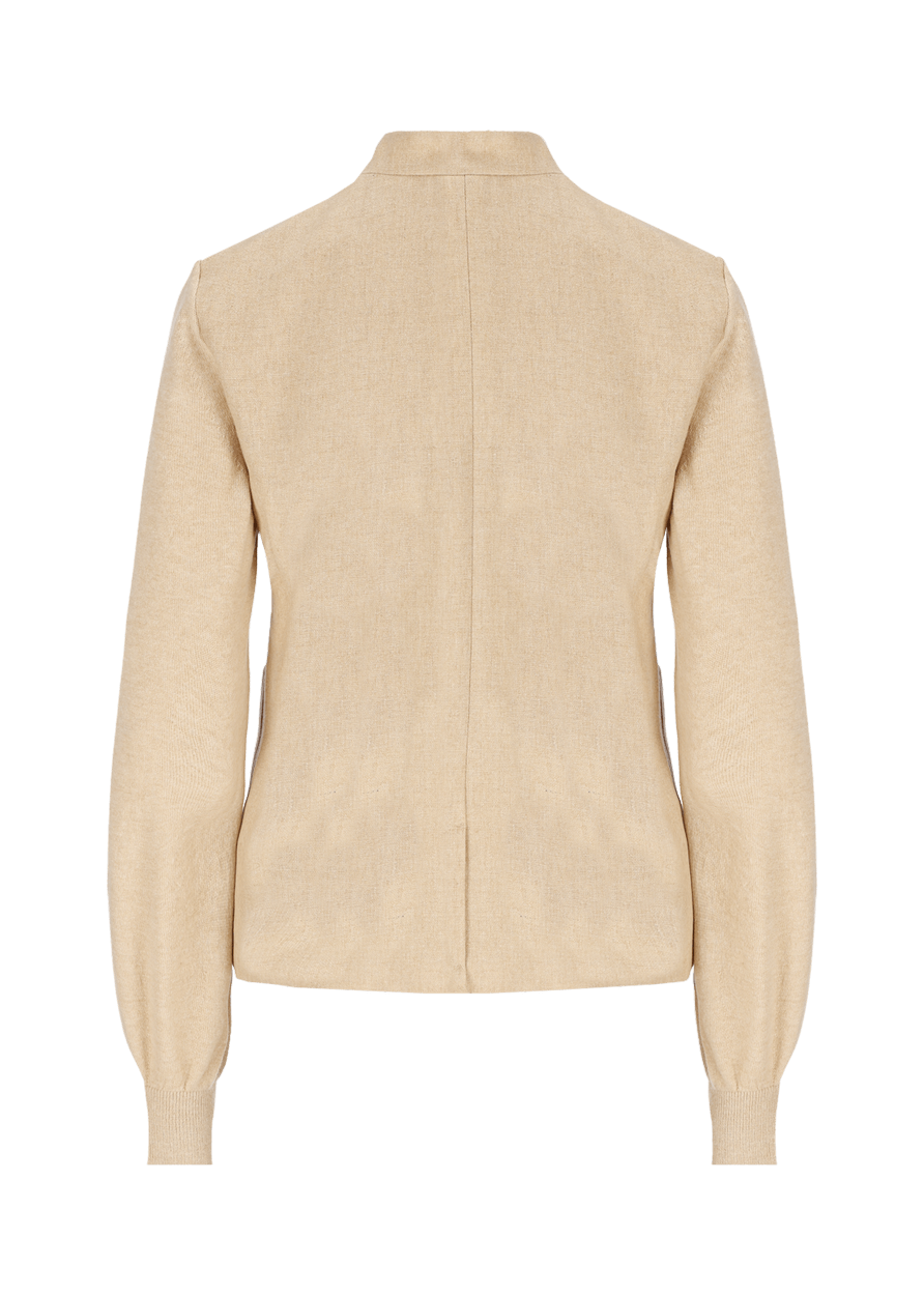 Luis Trenker Blazer Di Flanella Con Maniche Lavorate A Maglia Modello Luranda