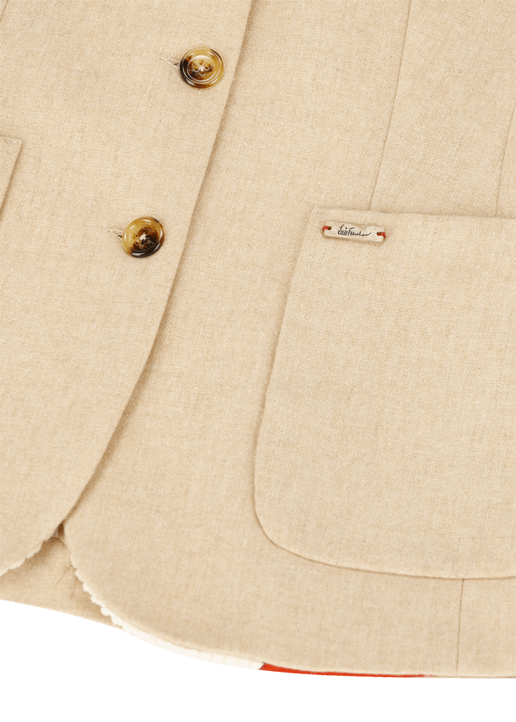 Luis Trenker Blazer Di Flanella Con Maniche Lavorate A Maglia Modello Luranda