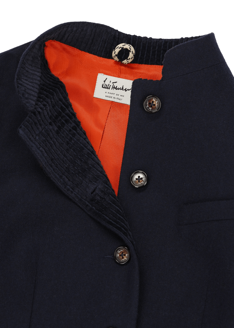 Luis Trenker Blazer Di Flanella Con Maniche Lavorate A Maglia Modello Luranda