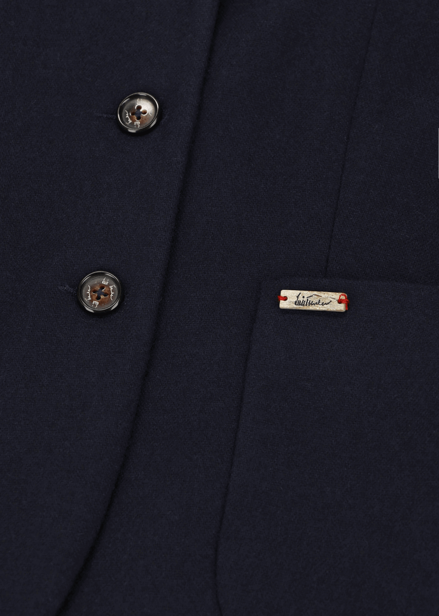 Luis Trenker Blazer Di Flanella Con Maniche Lavorate A Maglia Modello Luranda