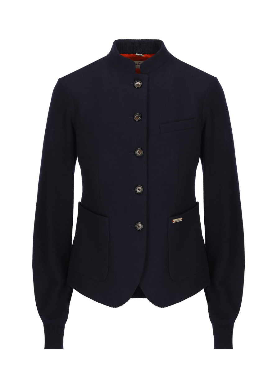 Luis Trenker Blazer di flanella con maniche lavorate a maglia modello Luranda