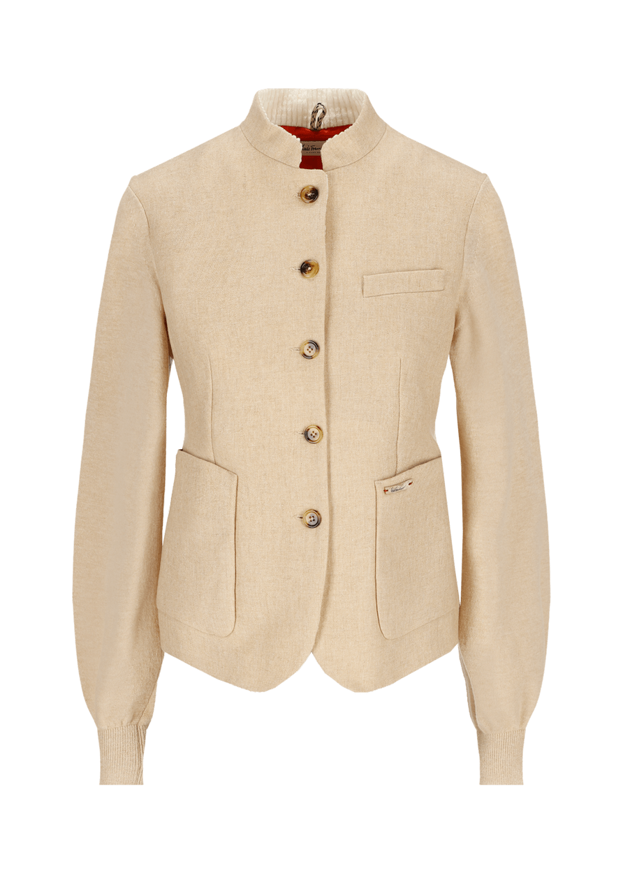Luis Trenker Blazer di flanella con maniche lavorate a maglia modello Luranda