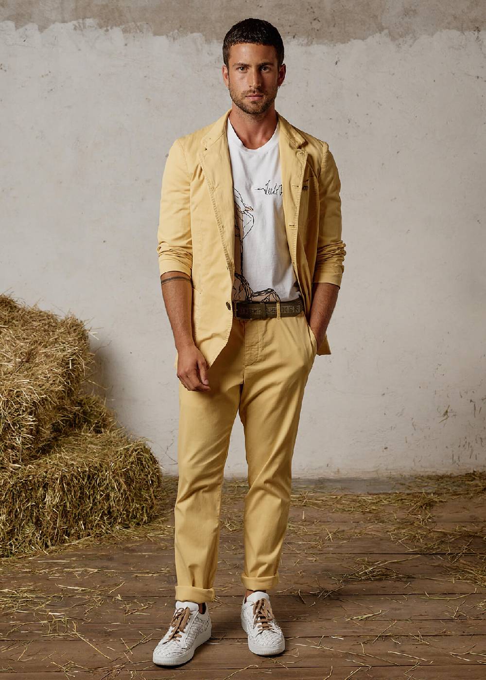 Luis Trenker Blazer in cotone elasticizzato modello Lusandro