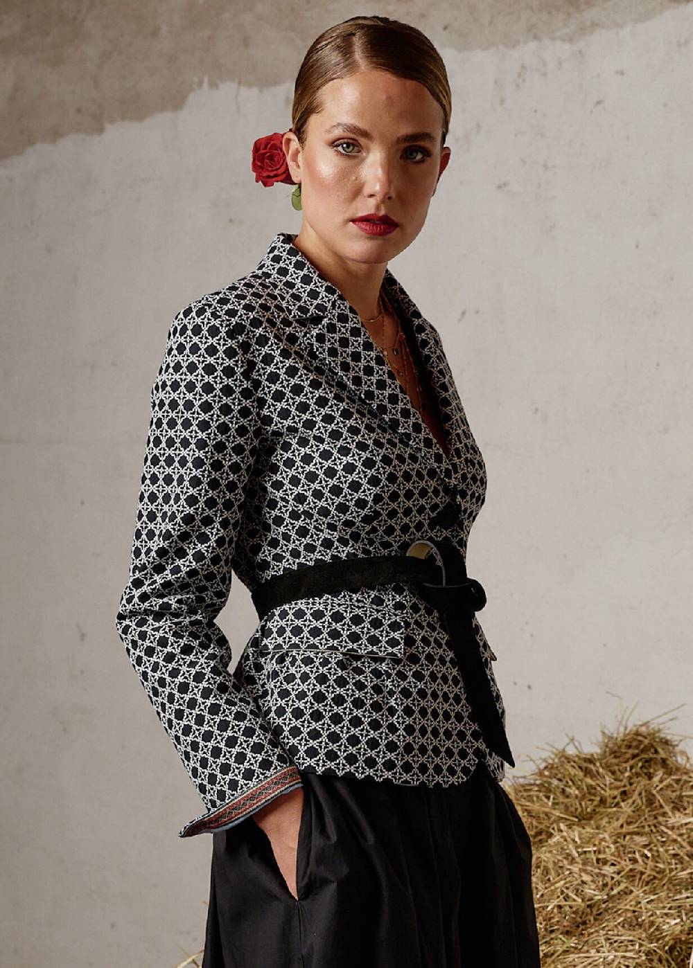 Luis Trenker Blazer In Cotone Jacquard Modello Luramona