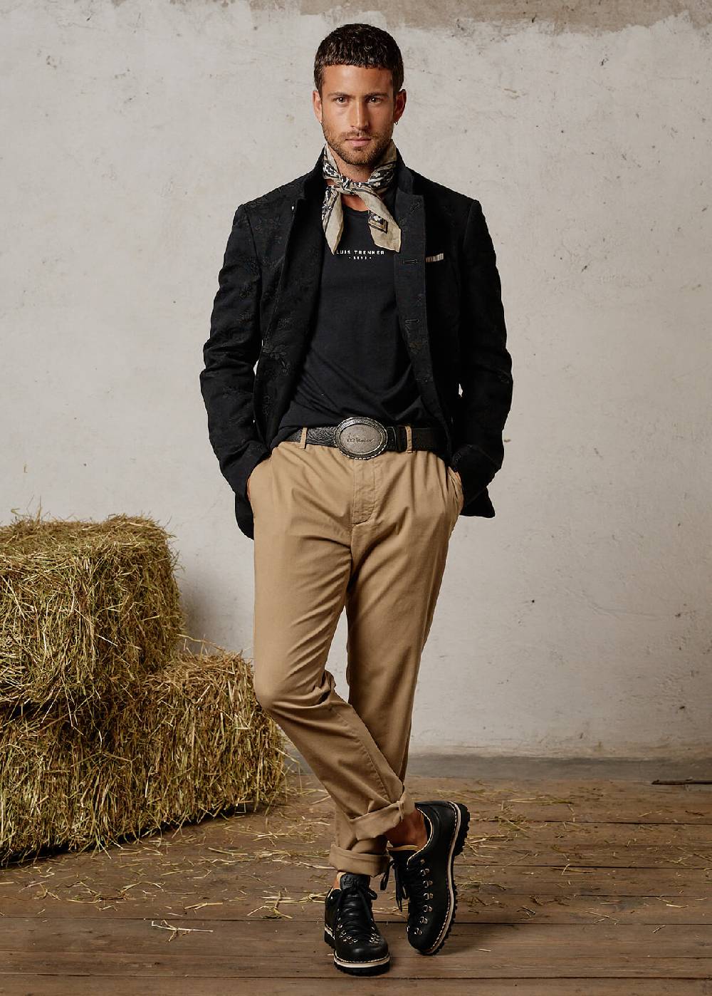 Luis Trenker Blazer in jacquard con motivo floreale modello Lusandro