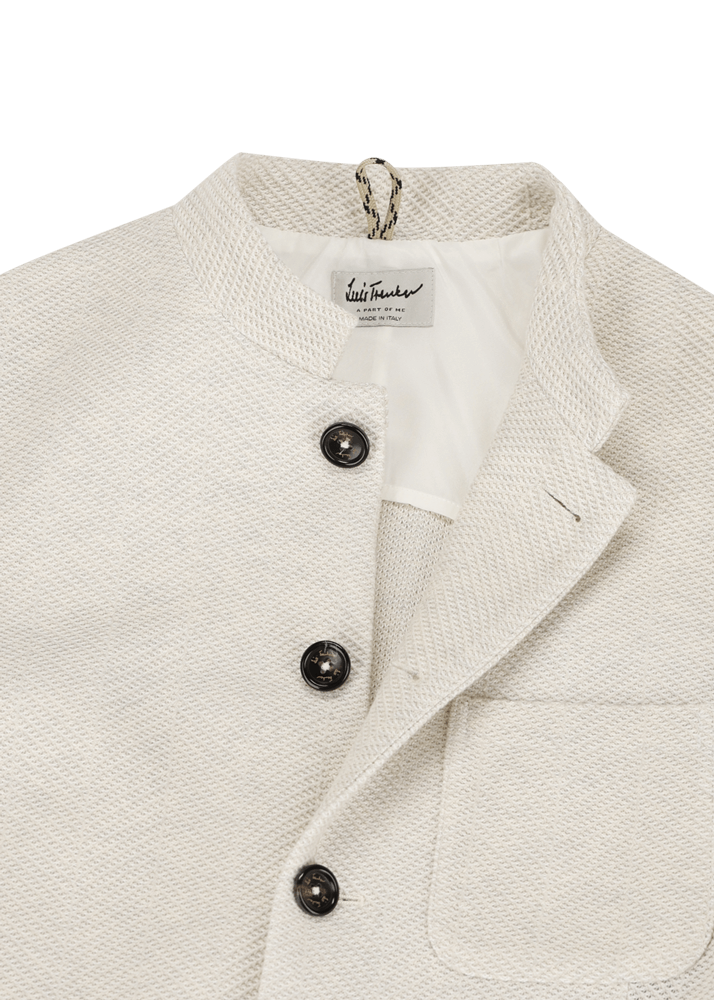 Luis Trenker Blazer In Jersey Con Motivo A Spina Di Pesce Modello Luigis