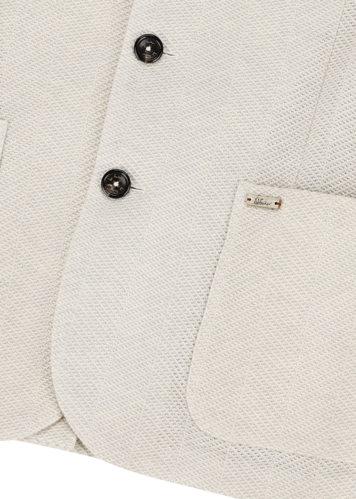 Luis Trenker Blazer In Jersey Con Motivo A Spina Di Pesce Modello Luigis