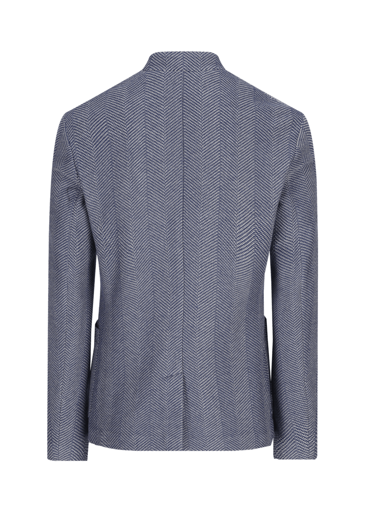 Luis Trenker Blazer In Jersey Con Motivo A Spina Di Pesce Modello Luigis