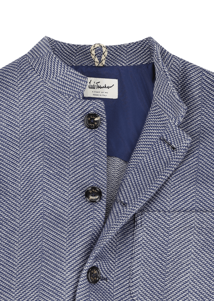 Luis Trenker Blazer In Jersey Con Motivo A Spina Di Pesce Modello Luigis
