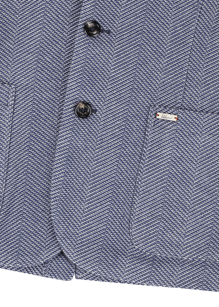 Luis Trenker Blazer In Jersey Con Motivo A Spina Di Pesce Modello Luigis