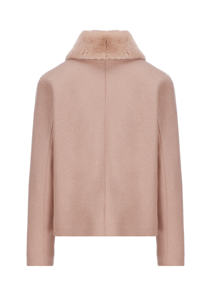 Luis Trenker Blazer In Lana Cotta Con Collo In Pelliccia Modello Luroberta